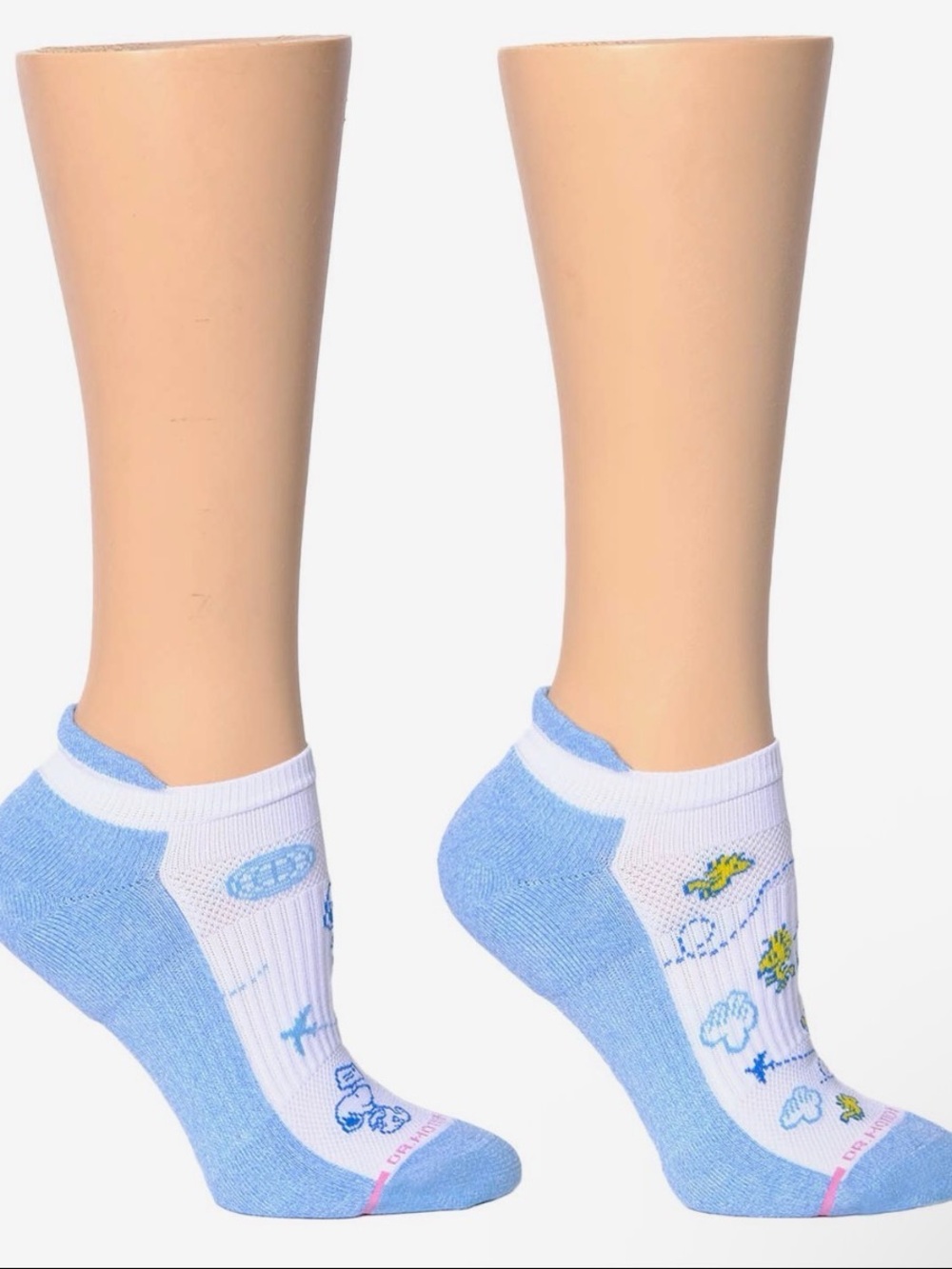 Cute Blue & White Low-Cut Socks with Playful Print 2 pair